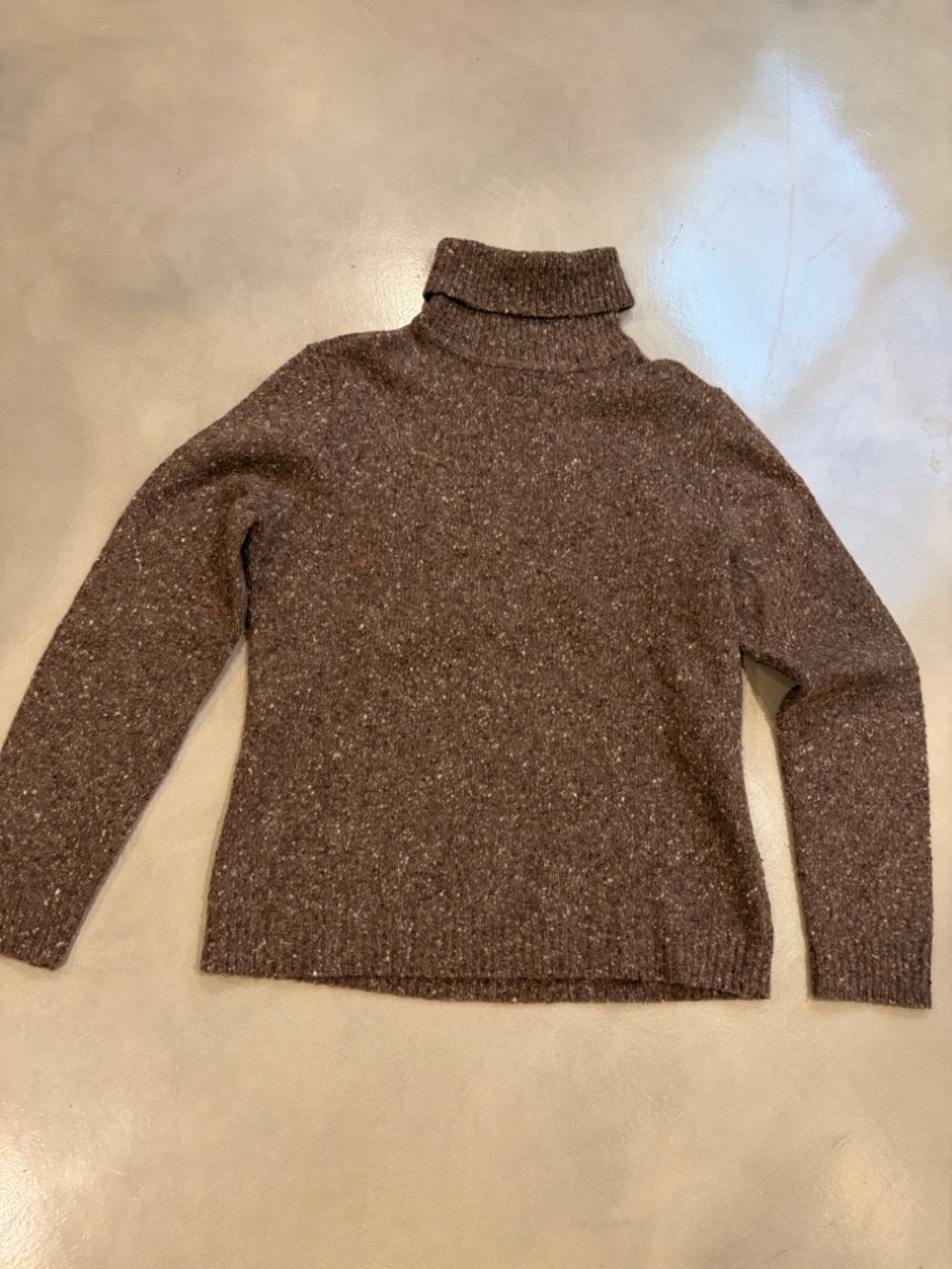Lauren Ralph Lauren Brown Speckled Turtleneck Sweater